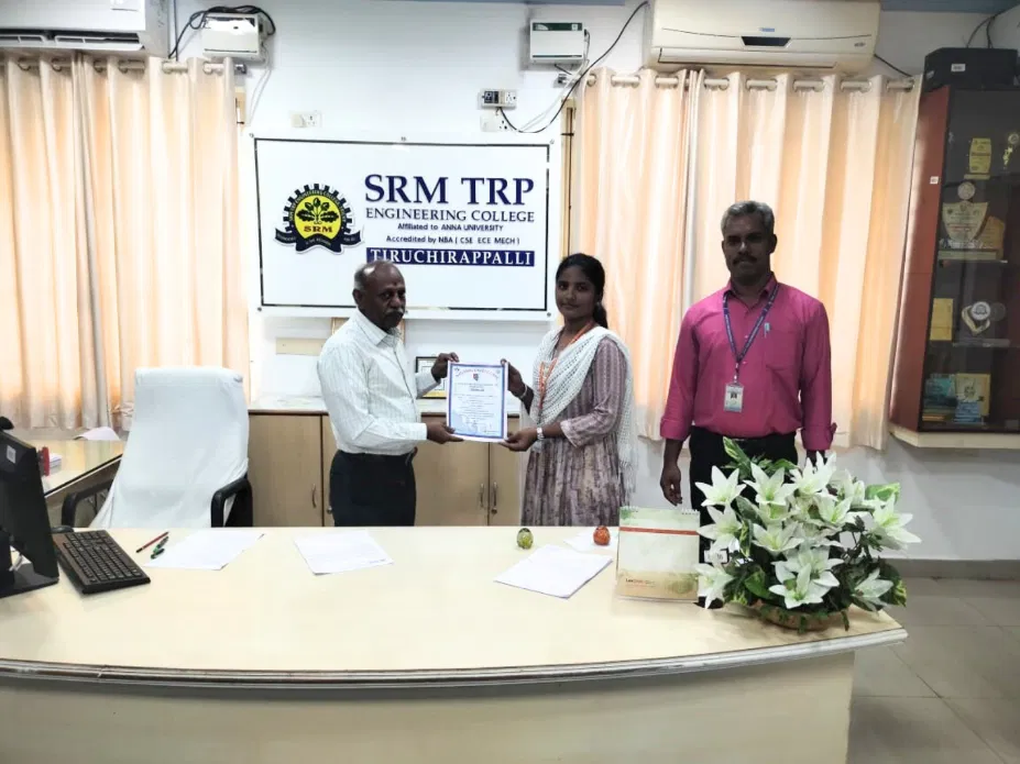 CADET SANDHIYA V Had been honored by our Principal For successful completion of ALL INDIA NCC GIRLS TREKKING EXPEDITION –2024 TAMILNADU TREK held on 06 May 2024 to 13 May 2024 at Ooty